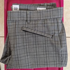 Gap Signature Skinny Ankle Pant, 10 Regular, black and white plaid
